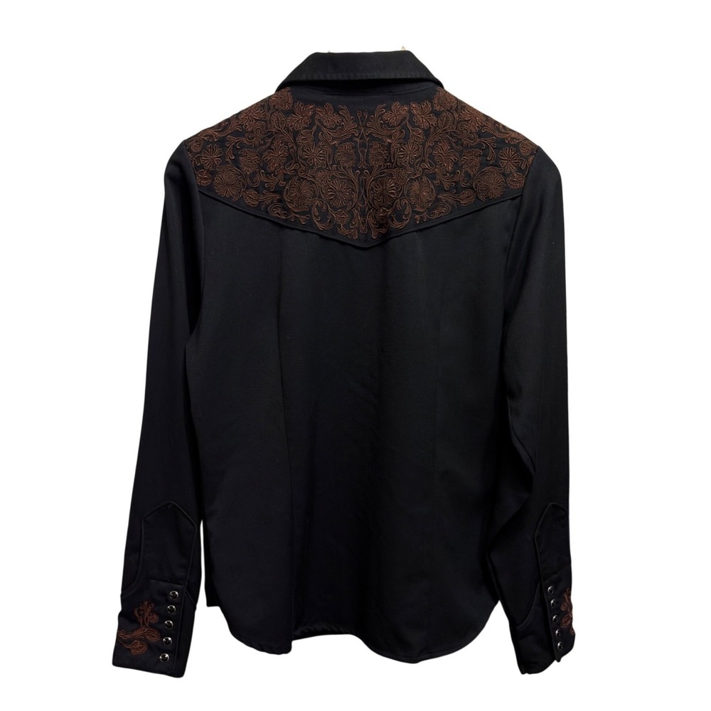 VTG Roper Women's Western Snap Floral Embroidered Top M Snap Cowgirl Rockabilly - Picture 2 of 12